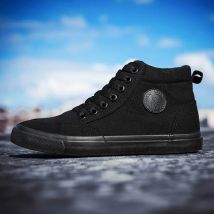 High Top Leinwand Schuhe Männer Schuhe Mode Klassiker Casual Schuhe Einfarbig Lace Up Laufschuhe Schuh Hohe Qualität Flache Männliche Turnschuhe