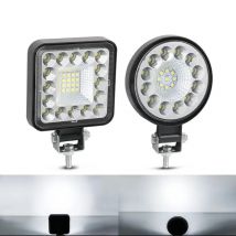 Mini luz Led de trabajo piezas, foco redondo cuadrado, 63W, 96W, luces antiniebla, faro para coche, camión todoterreno, 4x4, Tractor, SUV, ATV, 12V, 24V