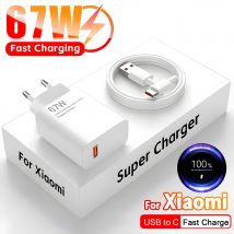 Caricatore rapido USB da 67 W per Xiaomi 14t 13t 15 14 Ultra Redmi Nota 14 13 12 Poco X7 F7 M6 X6 F6 Pro Cavo USB a tipo C a ricarica rapida