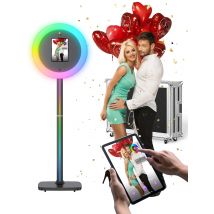 Macchina per cabina fotografica per iPad per eventi di feste con macchine per cabina fotografica portatili con luce ad anello RGB Macchina per cabina fotografica con controllo APP