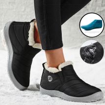 Stivali da donna Stivali invernali impermeabili Scarpe di pelliccia Donna Slip On Stivaletti Snow Botas Mujer 2025 Scarpe invernali Coppia stivale corto