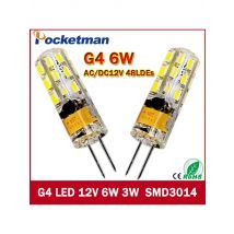 New 1pcs 540Lumen 3W 6W G4 LED 12V AC DC 24/48 X3014 SMD Bulb Lamp free shipping
