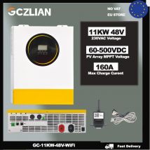 GCZLIAN Inverter solare ibrido 11KW inverter solare 48v Doppia uscita MPPT 160A Regolatore di carica solare MPPT integrato