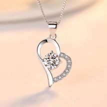 Neue Halskette aus 925er-Sterlingsilber, 5A-Zirkon-Herz-Anhänger für Frauen, edler Hochzeitsschmuck, modisches Party-Geschenk, hohe Qualität