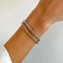 2025, Valentinstagsgeschenk, Lünetten-Set, geometrisch, 5A, Herz, rund, rechteckig, CZ-Charm-Armreif, Damen- und Hochzeitsschmuck
