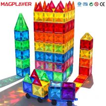 Giocattoli educativi Montessori Blocchi magnetici Set di costruzione fai-da-te per bambini Piastrelle magnetiche con diamanti stellati per regalo per bambini