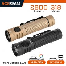 ACEBEAM EC20 EDC-Taschenlampe, 18650 Akku, USB-C wiederaufladbar, 519A High CRI LED, 2800 Lumen, 340 Meter Reichweite, mehrfarbiges Zusatzlicht
