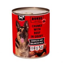 Rokus Ternera 1,2 kg, 0,4kg, Comida natural en Lata para Perros Comida húmeda para perros