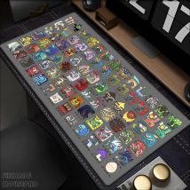 Monster Hunter World Spiel Mauspad Tapetes de Mesa Teclado Borracha Kawaii XXL 90x40cm Tapete de Mesa Antiderrapante