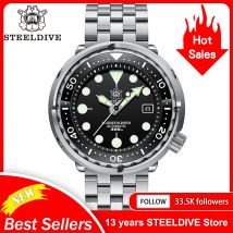 Steeldive SD1975 quadrante nero lunetta in ceramica 30ATM 300m impermeabile orologio da immersione da uomo NH35 Tuna in acciaio inossidabile