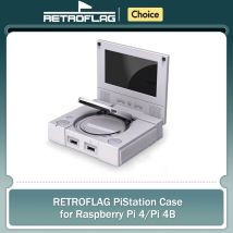 RETROFLAG PiStation Case custodia Raspberry Pi 4 con ventola di raffreddamento e 3 pezzi dissipatori di calore Pistation custodia LCD per Raspberry Pi 4 /Pi 4B