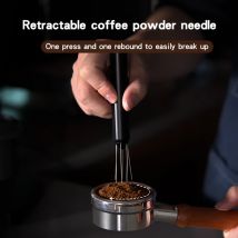 WDT Schrumpfbare tragbare Kaffeepulver-Rührnadel aus Edelstahl 304, Espresso-Nadelverteiler mit Basis-Rührwerkzeug
