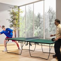 SPORTNOW Mesa de Ping Pong Plegable Interiores 274x152,5x76 cm Verde