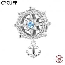 CYCUFF 2025, Neue S925 Sterling Silber Ruder Quaste Anker Zirkon Perlen Für Frauen Armband Edlen Schmuck Party Trendy Geschenke Machen