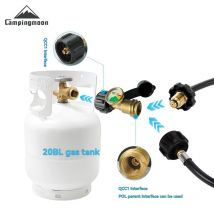 CAMPINGMOON PZ-107 North American 5-40BL Gastank mit Manometeranschluss QCC1 Adapter POL-Anschluss