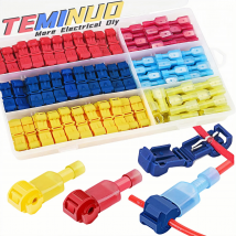 Connettori per cavi con rubinetto a T, 60/50/40 pezzi autospelanti con nylon completamente isolato maschio a disconnessione rapida giunzione cavo elettrico di tipo T