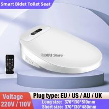 Asiento de inodoro de bidé inteligente con calefacción instantánea, asiento de inodoro con Control remoto, cubierta de inodoro para bidé, secador de aire caliente, lavado femenino