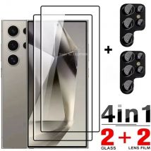 2N2 gehärtetes Glas für Samsung Galaxy S23 S24 S22 S21 S20 S25 Ultra Plus Displayschutzfolie Kameraobjektiv für Samsung Note 10 20 S25