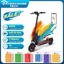 EVERCROSS TECH A1 500W Monopattino Elettrico per Adulti, monopattino elettrico pieghevole da 10'', controllo tramite app, 48V 14Ah, autonomia di 50 km, 3 modalità di velocità