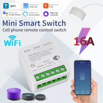 16A Tuya WiFi Smart Switch Controllo a 2 vie Mini Smart Breaker Relè timer Funziona con Smart Life Alexa Google Home Alice
