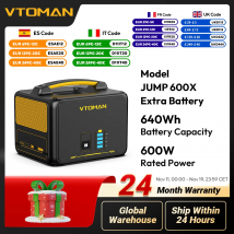 VTOMAN 600W Extra Battery 640Wh for VTOMAN JUMP600X Power Station Backup LiFePO4 Home Outdoor Camping