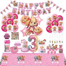 Paw Patrol Pink Birthday Skye Theme Party Decorations Zestaw zastawy stołowej Papierowe talerze