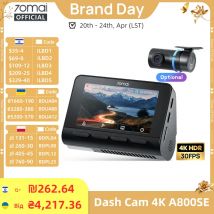70mai 4K Dash Cam A800SE Verbesserte Version von 70mai A800S Sprachsteuerung Supercapatior GPS ADAS Auto DVR 70mai A800SE UHD Wifi 6