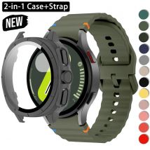 Custodia + cinturino 2 in 1 per Samsung Galaxy Watch 7 40mm 44mm Aggiornamento aspetto Ultra 47mm per Galaxy 7 Bracciale sportivo in silicone
