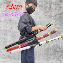 Espada Katana de Roronoa Zoro de One Piece, Espada de PU de Trafalgar Law para Cosplay, Juego de Rol, Accesorio de Samurai Yuki, Espada de Juguete para Fiesta, 72 cm