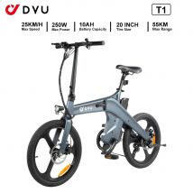 DYU T1 Bici elettrica per adulti pieghevole 250W Bicicletta da strada elettrica 36V 10Ah E-bike 20 pollici Ebike 25 km/h Velocità massima