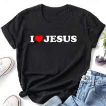 Frauen schwarz T-Shirt Top Christian ity Print Frauen T-Shirt O-Ausschnitt Kurzarm Sommer schwarz weiblich Top T-Shirt Streetwea