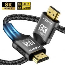 HDMI 8K Cable 8K/60Hz 4K/120Hz UHD HDR 48Gbps HDMI 2.1 Cable EARC ARC HDCP Ultra High Speed HDR For RTX Video Cable PC Laptop