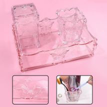 1pc Cotton Pad Nails Storage Box Butterfly Transparent Pink Design Napkins Container Brush Organizer Makeup Case Nail Art Tools