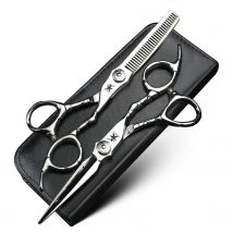 XUANTENG 6-Zoll silberne professionelle Haarschere, Friseurschere und Effilierschere, Friseursalon-Werkzeuge