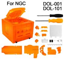 Transparente Lila Orange NGC Ersatzschale Schutzhülle GC Game Box für Gamecube DOL-001 und DOL-101 Spielekonsole