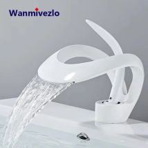 Cascata creativo bagno lavabo rubinetto lavello rubinetto montato sul ponte miscelatore acqua calda fredda gru corpo in ottone monoforo rubinetti miscelatori