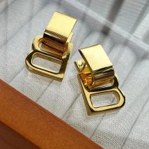 2024 Classic Letter 18K Plated Gold Silver Full Diamond Earring Women New Fashion Jewelry Designer Brand Trend