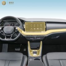 MUQSHI Vorgeschnittene Auto-Innenraum-PPF-Lackschutzfolienkonsole Kratzfeste Reparatur-TPU-Folie für Skoda Octavia 2023–2025