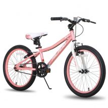 Hiland 20-Zoll-Kinder-Mountainbike für Jungen, Mädchen, Kinderfahrräder mit Einzelgeschwindigkeit, zwei Handbremsen und Ständer