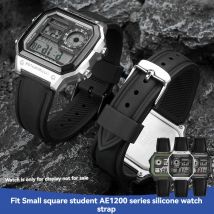 18 mm Armband für Casio F-91W Silikonarmband für SGW400 F84 F105/108/A158W/168 AE1200/1300, wasserdichtes Gummi-Armband