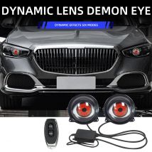 3 Inch Car LED Devil Eyes Demon Evil Eye Lenses 12V 36V For Car Remote Control Eyes Retrofit Kits Fitting Auto Light Accessorie