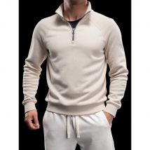 AIOPESIN marca uomo maglione termico invernale cerniera in cotone slim fit sottogola termica top felpa pullover soft shell di lusso