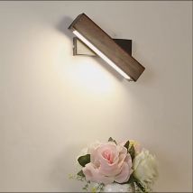 Nordic Wohnkultur Schwarz Holz Wand Lampe Natur Holz Und Eisen Basis LED Drehbare Hotel Glanz Indoor Nacht Lese Wandleuchte Lichter
