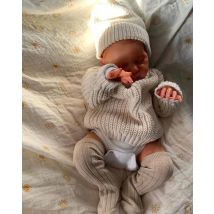 20-Zoll-3D-Haut mit sichtbaren Adern wie echtes weiches Silikon, Einschlafen, wiedergeborenes Babypuppenspielzeug für Mädchen, Stoffkörper, Geburtstagsgeschenk