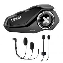 Lexin-G2P Interfono per moto Auricolare per casco Bluetooth Fino a coppia 6 ciclisti e design con pulsanti grandi Modello intercambiabile Shell 120KM/H