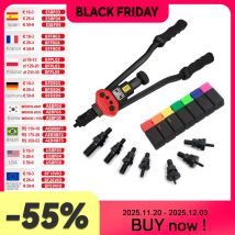 All[BT-607 16 "pistola per rivettatrice manuale Kit di utensili per rivetti a mano rivetto dado strumento di regolazione dado Setter M3/M4/M5/M6/M8/M10/M12