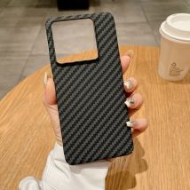 Für Xiaomi 14T Pro Fall ELVEV Ultra-dünne Carbon Faser Streifen Muster Harte PC Schutz Zurück Abdeckung für Xiaomi 14T