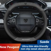 34CM Car Steering Wheel Cover Wrap for Peugeot 508 4008 5008 408 308 2008 e2008 3008 GT Line RCZ 307Small Double D Type Suede