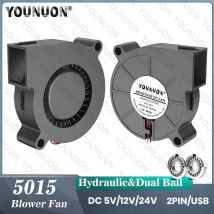 2 Pieces Dual Ball Bearing 50x50x15MM DC Blower Fan 50mm  3D Printer Fan 5V/12V/24V 5cm 5015 Blower Cooling Cooler Fan