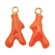 10-20 stücke Legierung Emaille Charms Nette Orange Anhänger Hängen Korallen Zweig Form Für Halskette Armband Ohrring Schmuck DIY zubehör